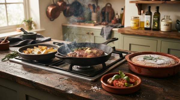 Editorial illustration for Choosing the Best Fat for Searing, Frying, Baking, and Finishing: A Three-Factor Framework