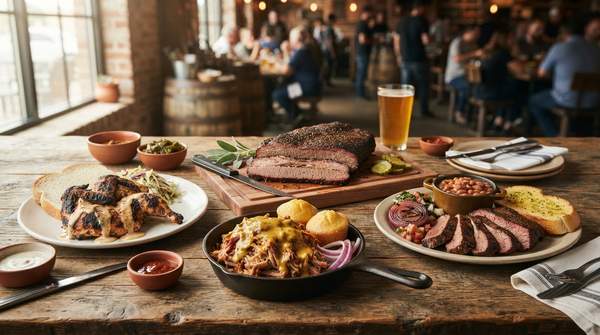 Editorial illustration for Discovering America's Distinct BBQ Styles for Culinary Travelers