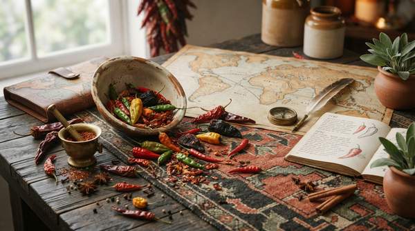 Editorial illustration for How Chili Peppers Conquered the World: A Timeline of the 1500s Spice Migration