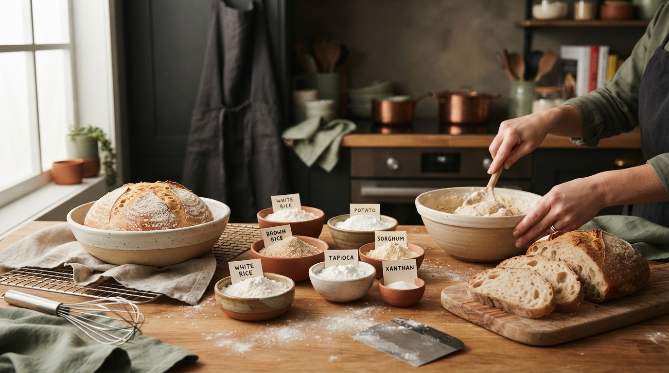 Editorial illustration for Mastering Gluten-Free Baking: Choosing Flours for Perfect Textures