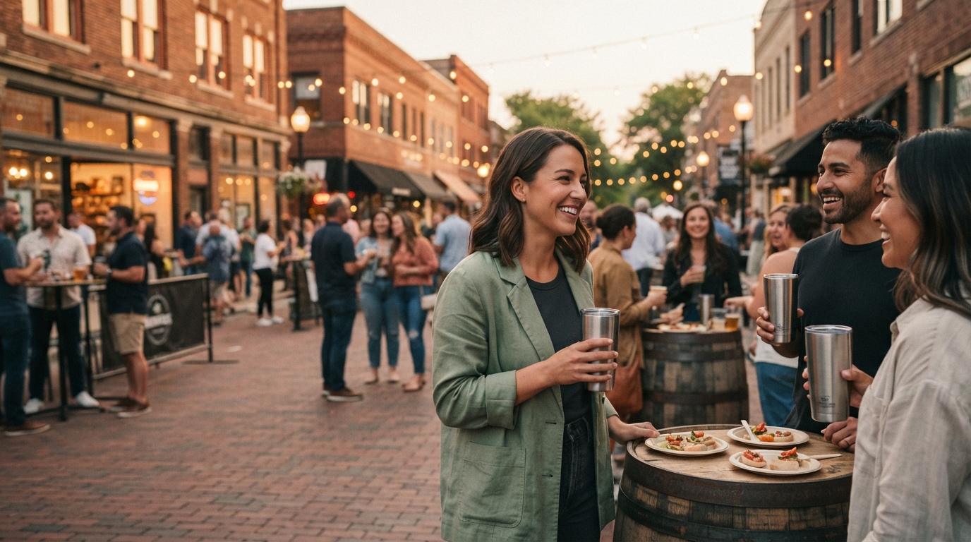 Editorial illustration for Wauwatosa Village Unveils 'Sip Thursdays,' Milwaukee County's Inaugural Social District